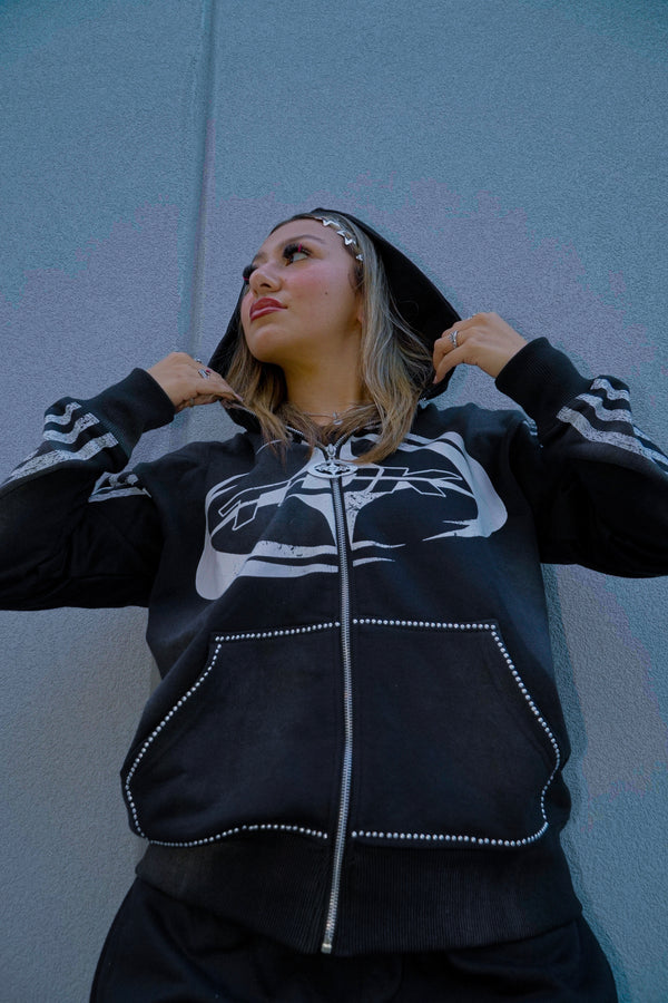 TDK KRTV Studios Black Studded Zip-Up