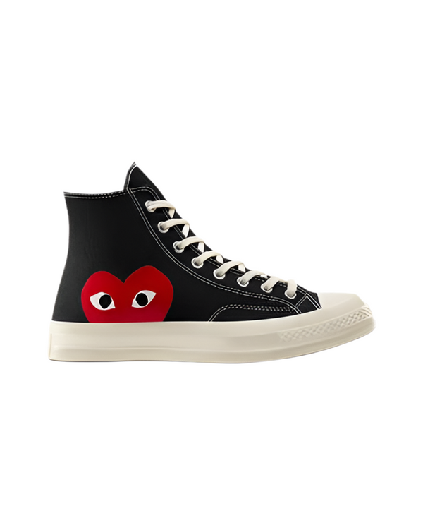 CDG High Converse Single Heart Black (W)