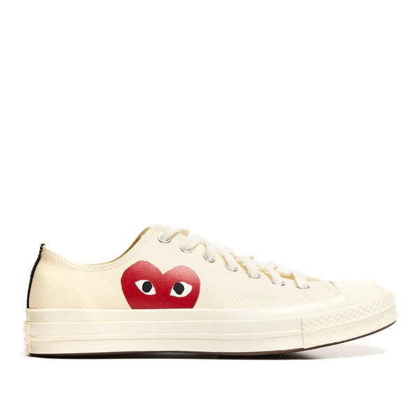 CDG Low Converse Single Heart White (W)