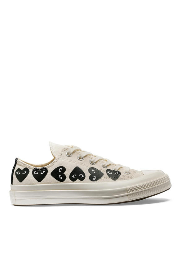 CDG Low Converse Multi-Heart White (W)