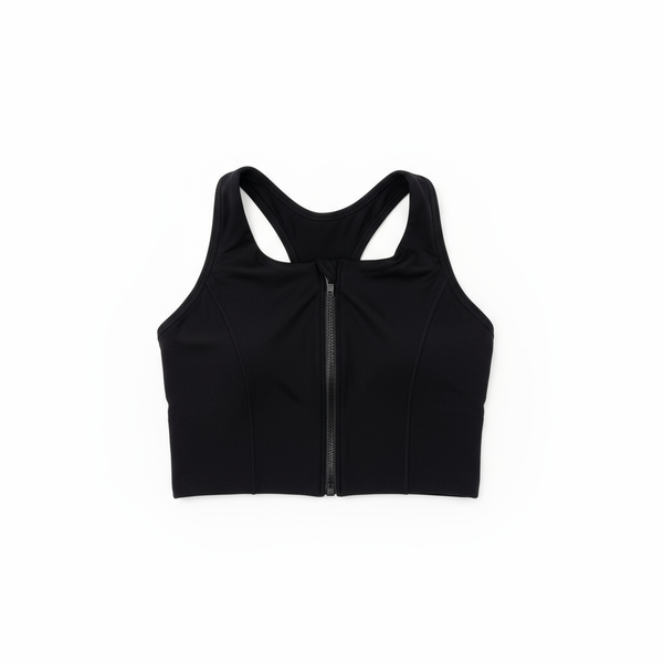 TDK Black Sports Bra Zip-Up